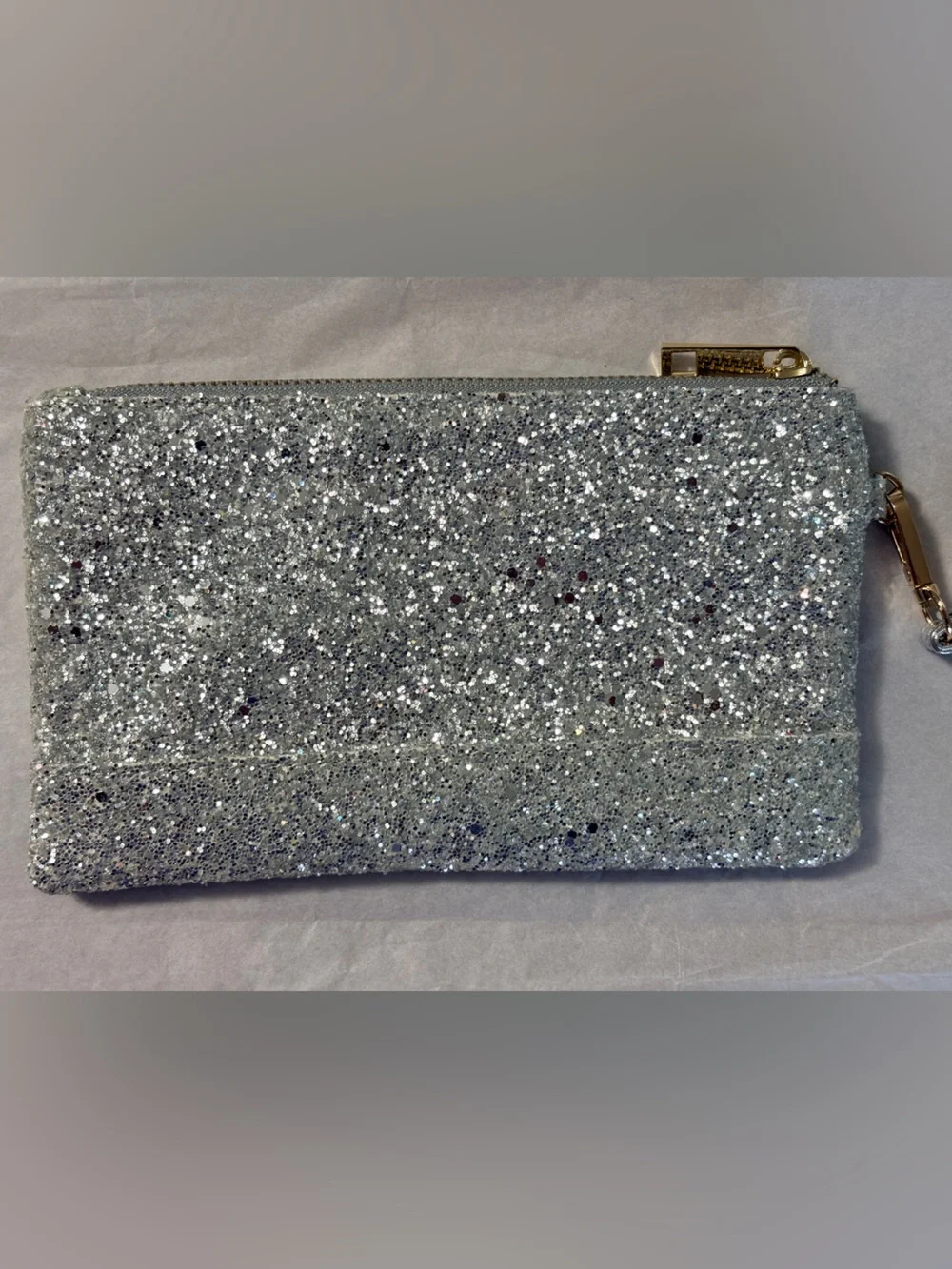 Silver Glitter Wristlet Clutch - Stylish Womens Bag